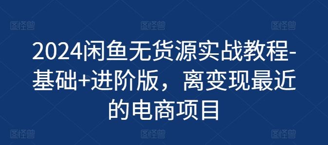 2024闲鱼无货源实战教程-基础+进阶版，离变现最近的电商项目-好创网