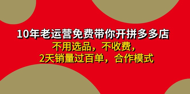 （11576期）拼多多-合作开店日入4000+两天销量过百单，无学费、老运营教操作、小白…-好创网