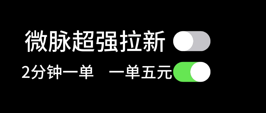 （11580期）微脉超强拉新， 两分钟1单， 一单利润5块，适合小白-好创网