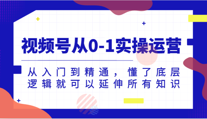 视频号从0-1实操运营，从入门到精通，懂了底层逻辑就可以延伸所有知识（更新2024.7）-好创网