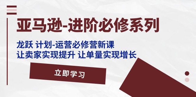 （11623期）亚马逊-进阶必修系列，龙跃 计划-运营必修营新课，让卖家实现提升 让单…-好创网