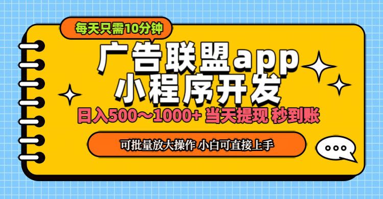 （11645期）小程序开发 广告赚钱 日入500~1000+ 小白轻松上手！-好创网