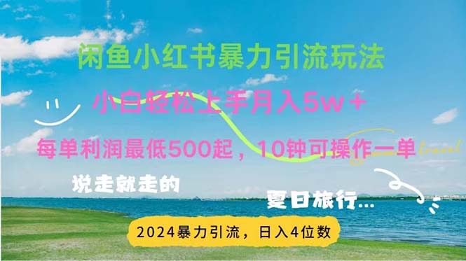 （11650期）2024暑假赚钱项目小红书咸鱼暴力引流，简单无脑操作，每单利润500+，…-好创网