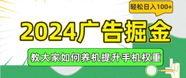 2024广告掘金，教大家如何养机提升手机权重，轻松日入100+【揭秘】-好创网