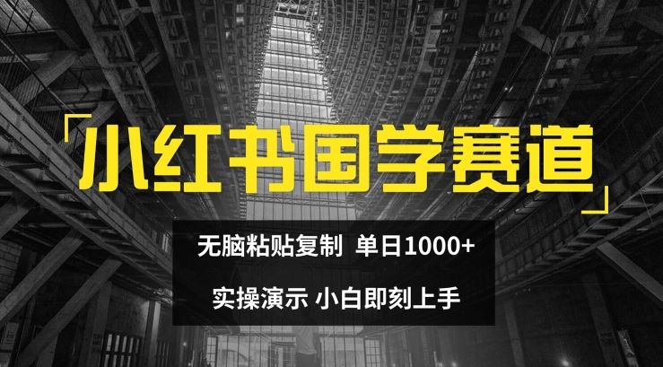 小红书国学赛道，无脑粘贴复制，单日1K，实操演示，小白即刻上手【揭秘】-好创网