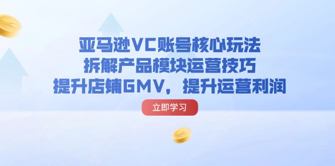 （11848期）亚马逊VC账号核心玩法，拆解产品模块运营技巧，提升店铺GMV，提升运营利润-好创网