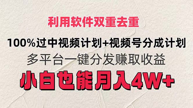 （11862期）利用软件双重去重，100%过中视频+视频号分成计划小白也可以月入4W+-好创网