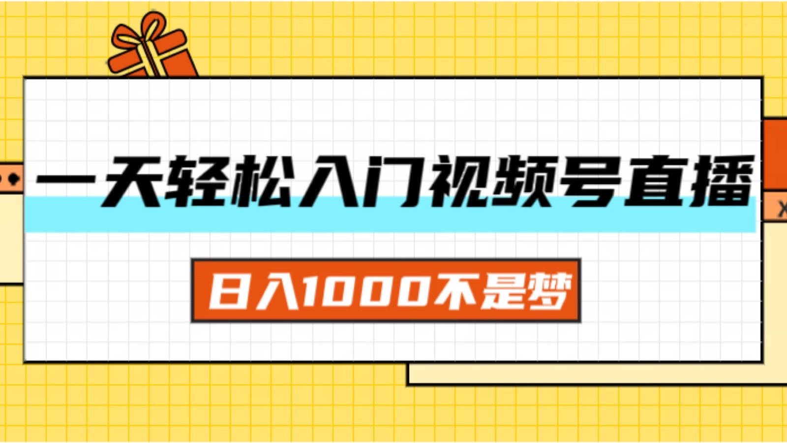 （11906期）一天入门视频号直播带货，日入1000不是梦-好创网