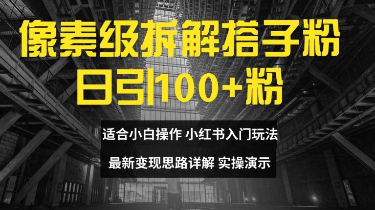像素级拆解搭子粉，日引100+，小白看完可上手，最新变现思路详解【揭秘】-好创网