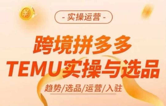 跨境拼多多TEMU实操与选品，多多temu跨境选品运营实操-好创网