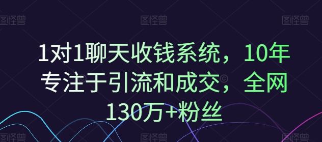 1对1聊天收钱系统，10年专注于引流和成交，全网130万+粉丝-好创网