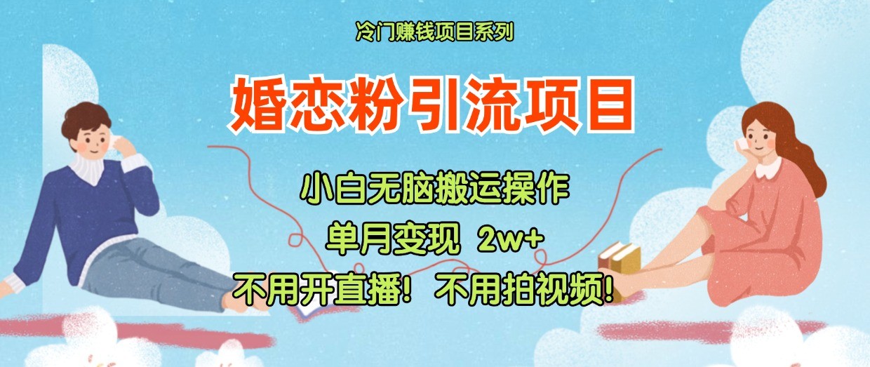 小红书婚恋粉引流，不用开直播！不用拍视频！不用做交付-好创网