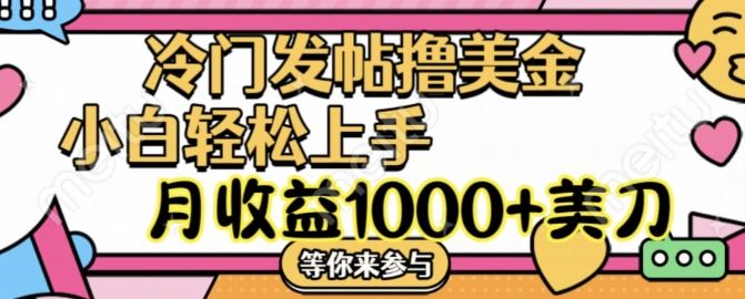 冷门发帖撸美金项目，月收益1000+美金，简单无脑，干就完了【揭秘】-好创网