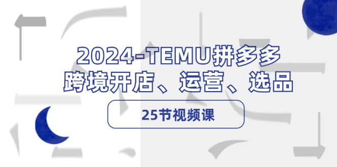 （12106期）2024-TEMU拼多多·跨境开店、运营、选品（25节视频课）-好创网