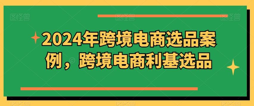 2024年跨境电商选品案例，跨境电商利基选品（更新）-好创网