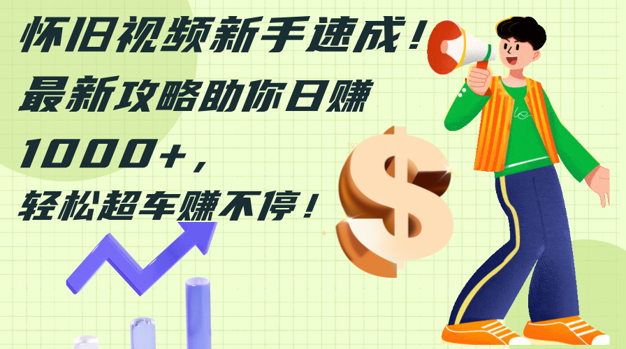 （12250期）怀旧视频新手速成！最新攻略助你日赚1000+，轻松超车赚不停-好创网