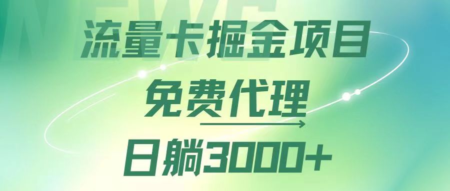 （12321期）流量卡掘金代理，日躺赚3000+，变现暴力，多种推广途径-好创网