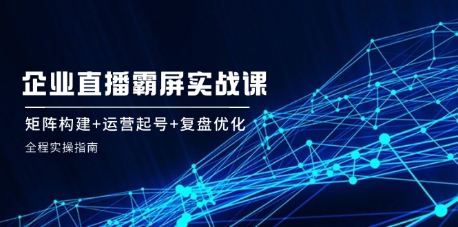 （12338期）企 业 直 播 霸 屏实战课：矩阵构建+运营起号+复盘优化，全程实操指南-好创网
