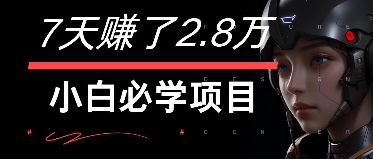 7天赚了2.8万！每单利润最少500+，轻松月入7万+小白有手就行-好创网