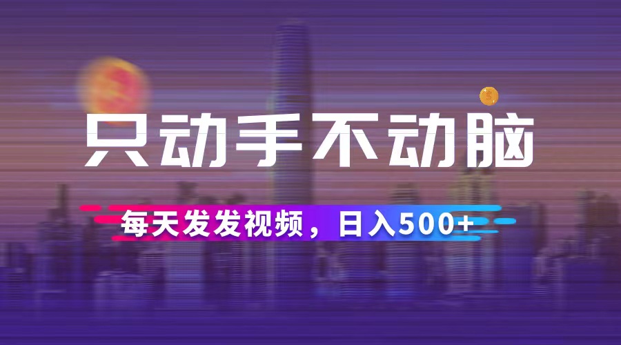 （12433期）只动手不动脑，每天发发视频，日入500+-好创网