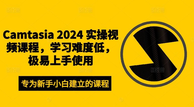 Camtasia 2024 实操视频课程，学习难度低，极易上手使用-好创网