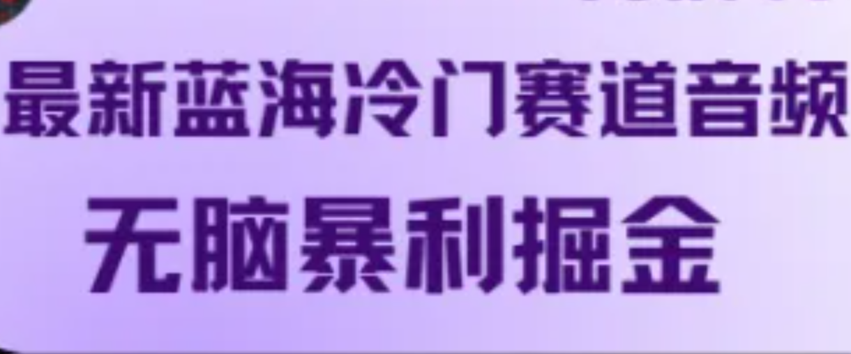 最新蓝海冷门赛道音频，无脑暴利掘金-好创网