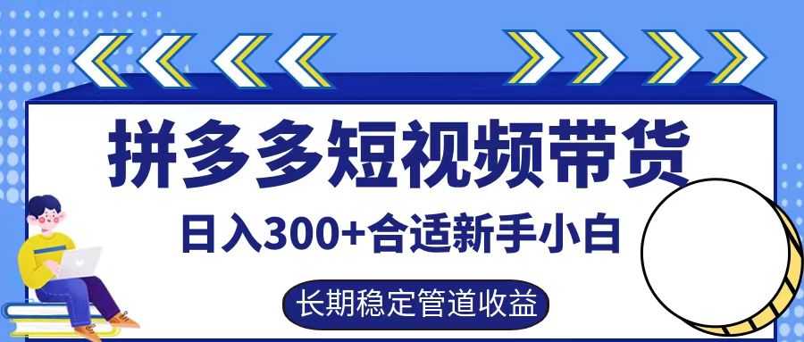 拼多多短视频带货日入300+，实操账户展示看就能学会-好创网